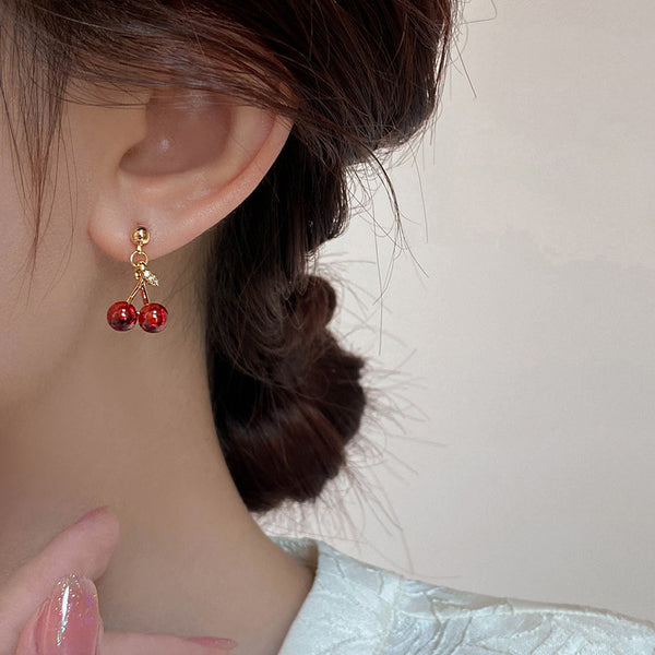 Cherry Zircon Studs