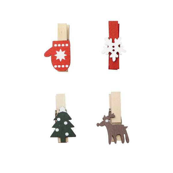 Christmas Wood Clips