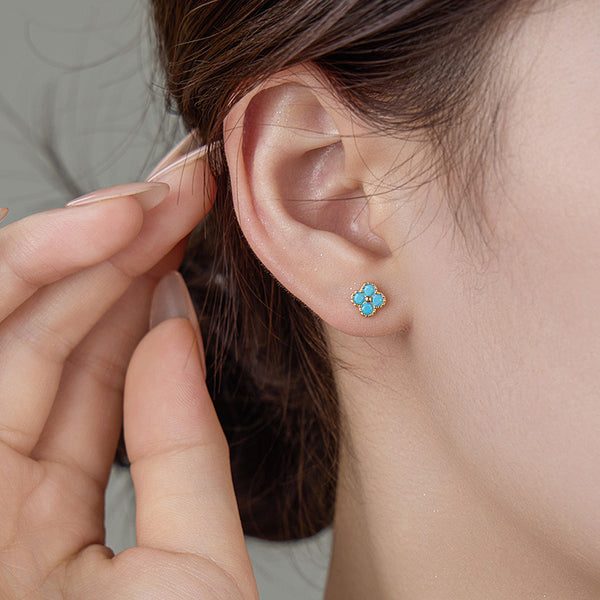 Clover Turquoise Studs