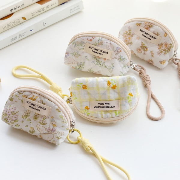 Half-Moon Floral Purse