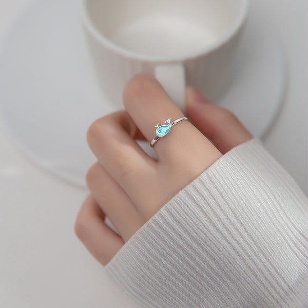 Silver Whale Ring