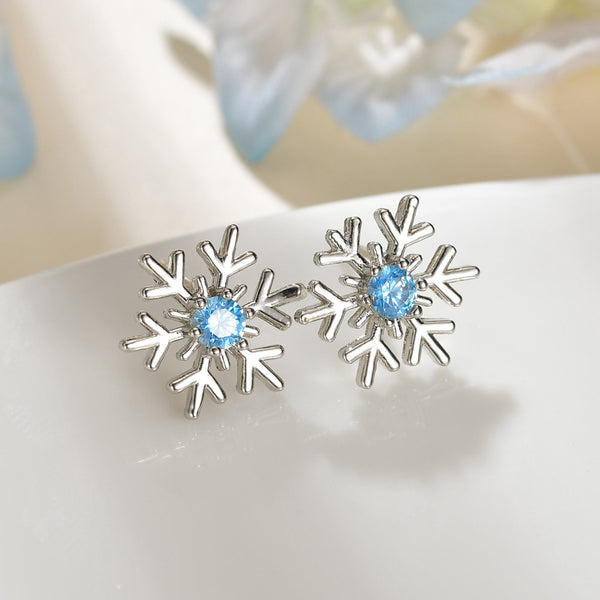 Snowflake Blue Studs