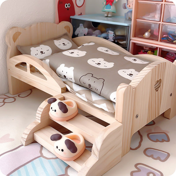 Wooden Bed for 20cm Doll